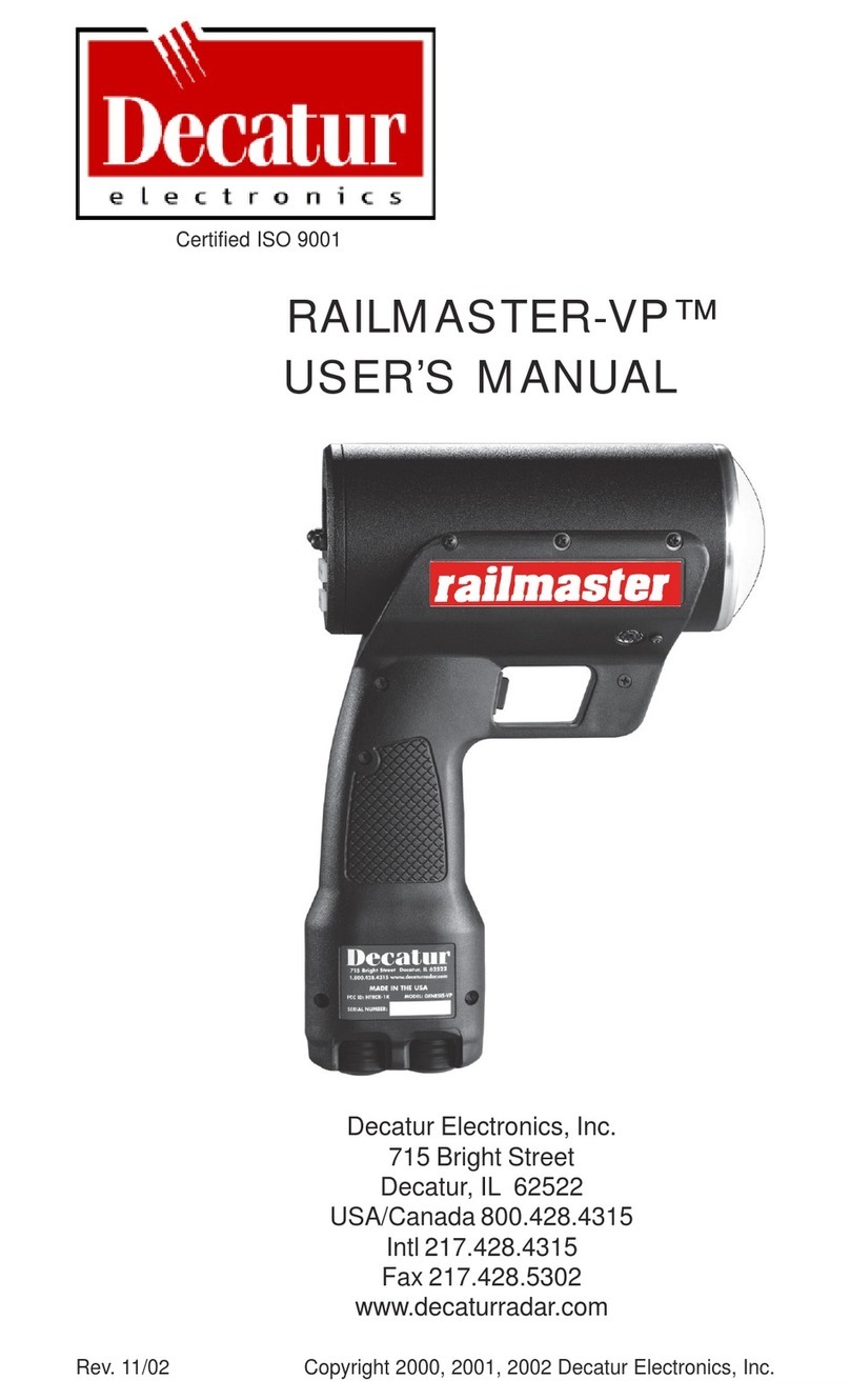 Decatur Electronics RAILMASTER-VP User manual