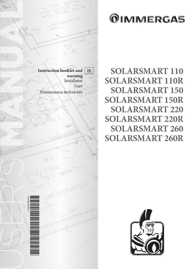 Immergas SOLARSMART 110 Instruction booklet and warning