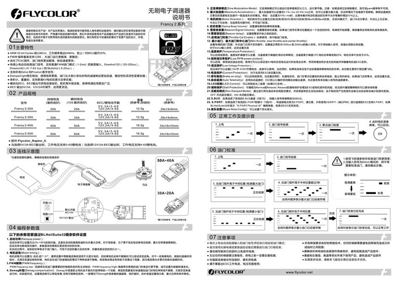 Flycolor Francy 2 Series user manual Flycolor Francy 2 Series user manual