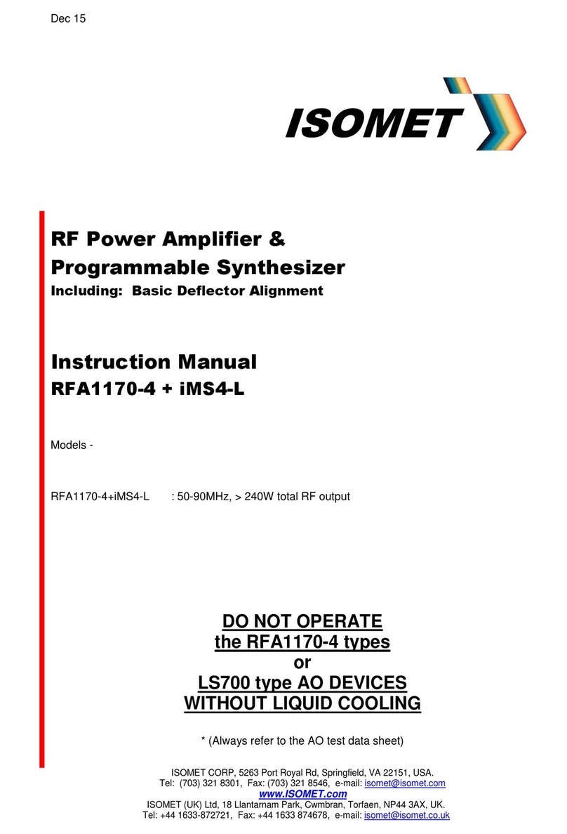 ISOMET RFA1170-4+iMS4-L instruction manual