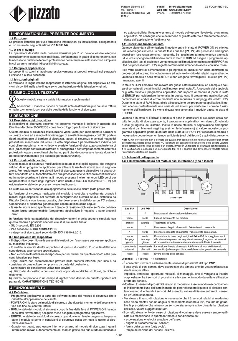 pizzato CS MP312 0 Series User manual