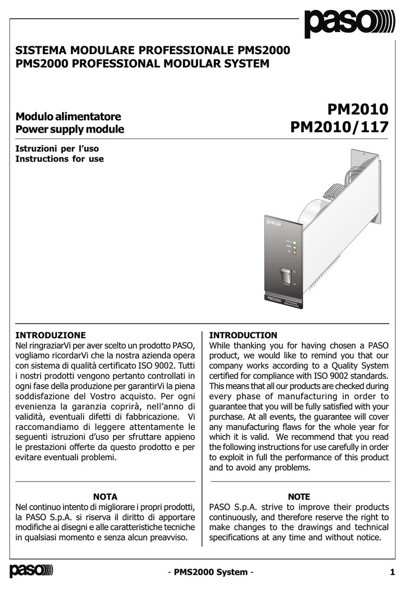 Paso PM2010 Instructions for use Paso PM2010 Instructions for use