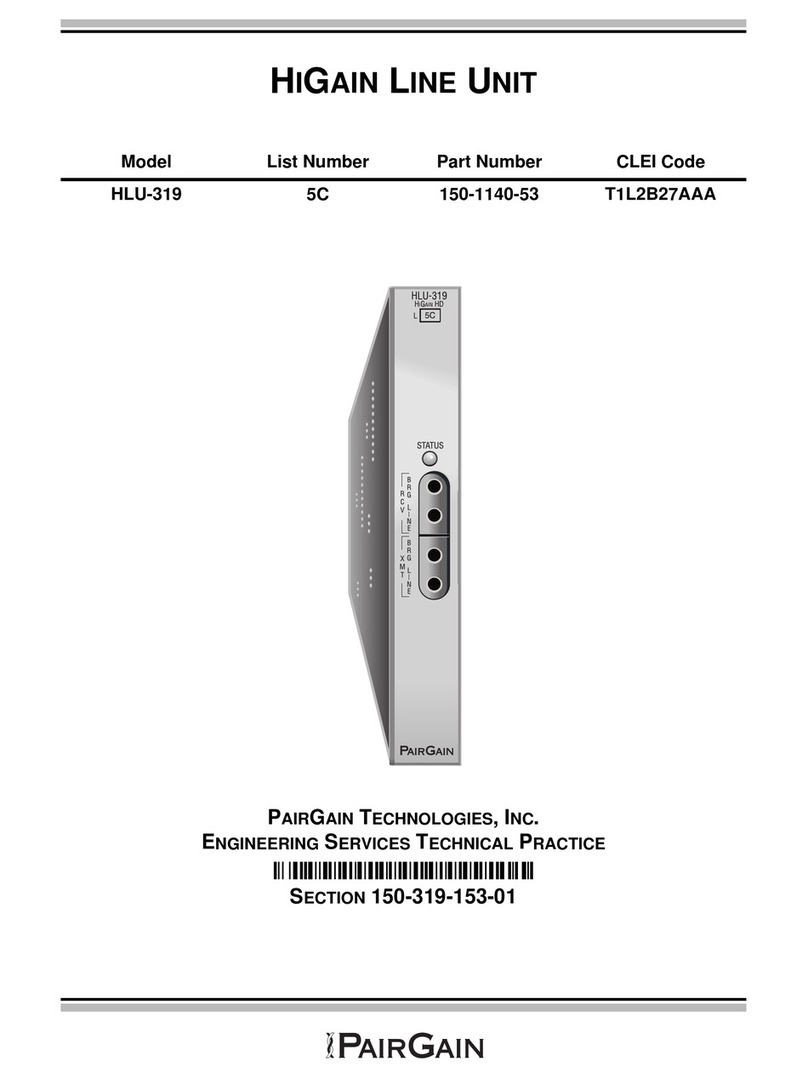 PairGain HLU-319 User manual
