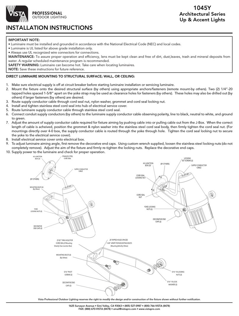 Vista Architectural Series installation instructions Vista Architectural Series installation instructions