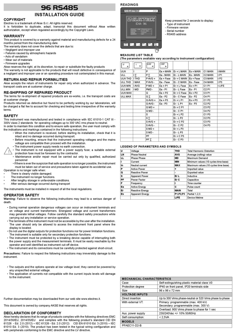 Akse Electrex 96 RS485 installation guide