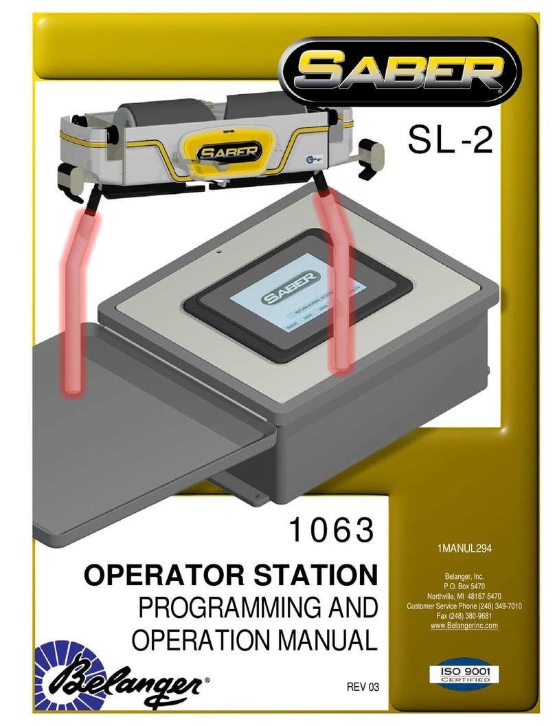 Belanger SABER SL-2 Programming and operations manual