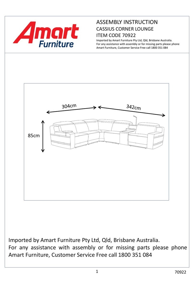 Amart Furniture CASSIUS CORNER LOUNGE 70922 Assembly instruction