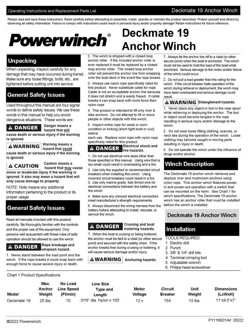 POWERWINCH Deckmate 19 Manual