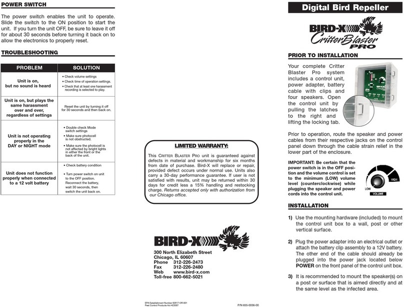 Bird-X Critter Blaster Pro quick start guide