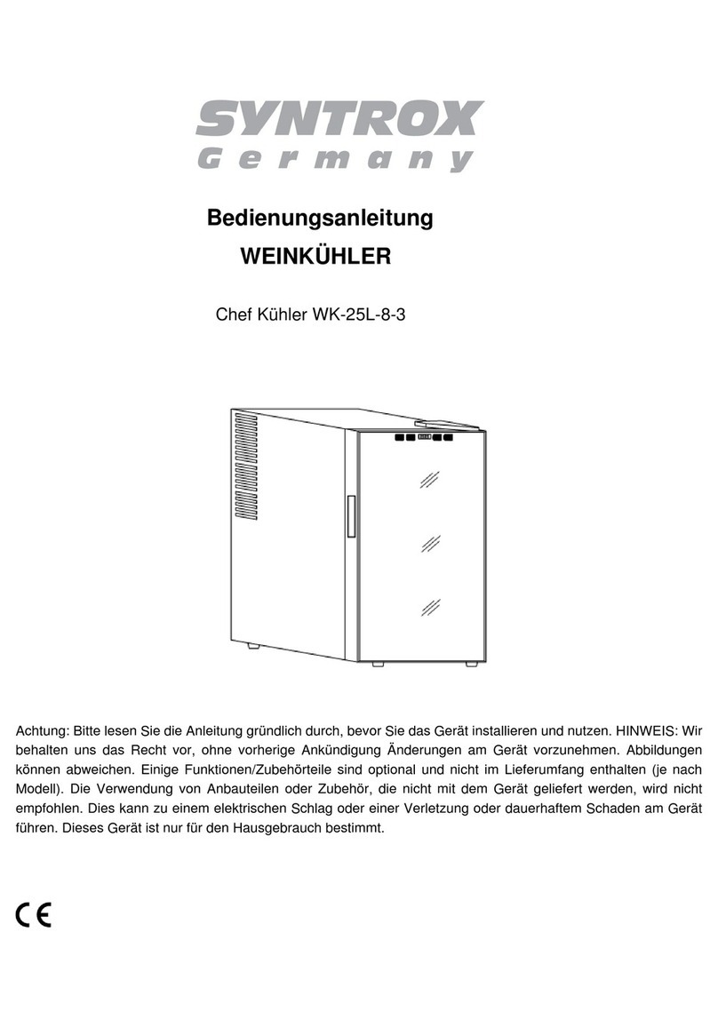 Syntrox Chef Kuhler WK-25L-8-3 instruction manual