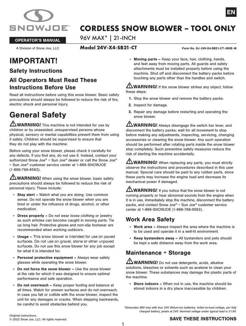 SNOWJOE 24V-X4-SB21-CT Operator's manual