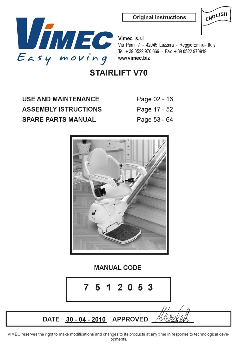 vimec STAIRLIFT V70 User manual