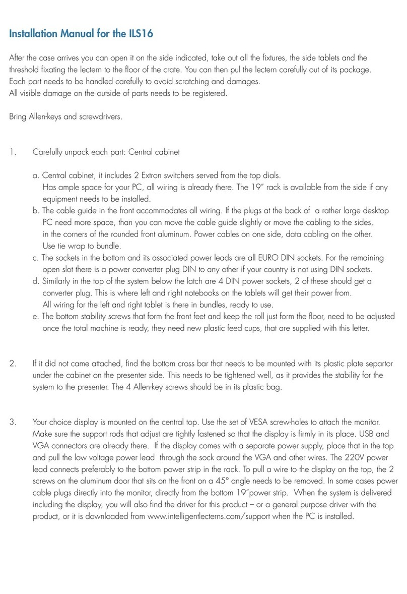 Intelligent Lecterns ILS16 installation manual Intelligent Lecterns ILS16 installation manual