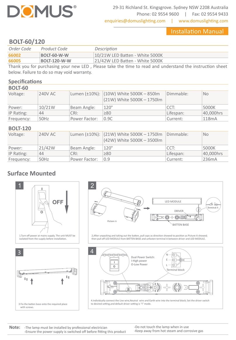 Domus BOLT-60 installation manual