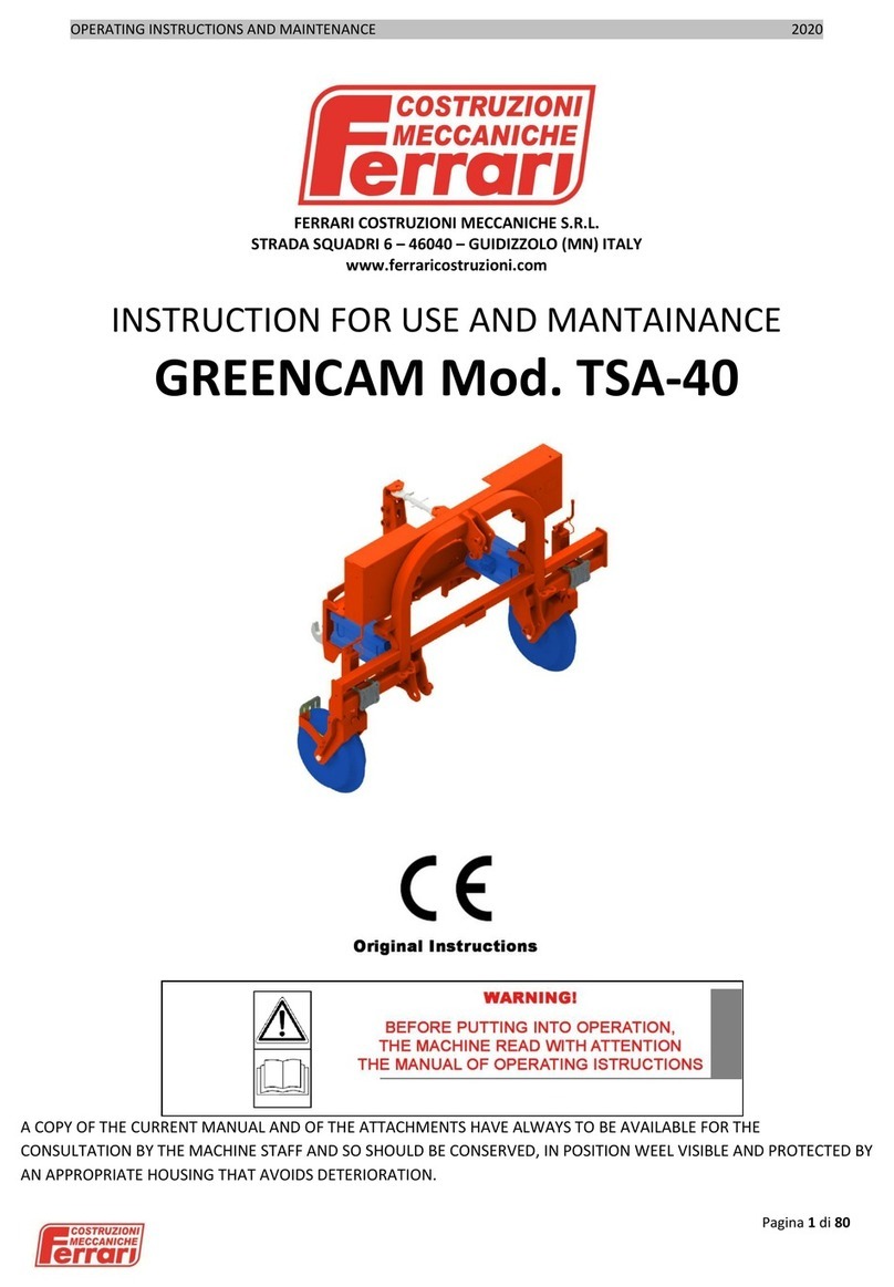 Ferrari Costruzioni Meccaniche GREENCAM TSA-40 Instructions for use and maintenance