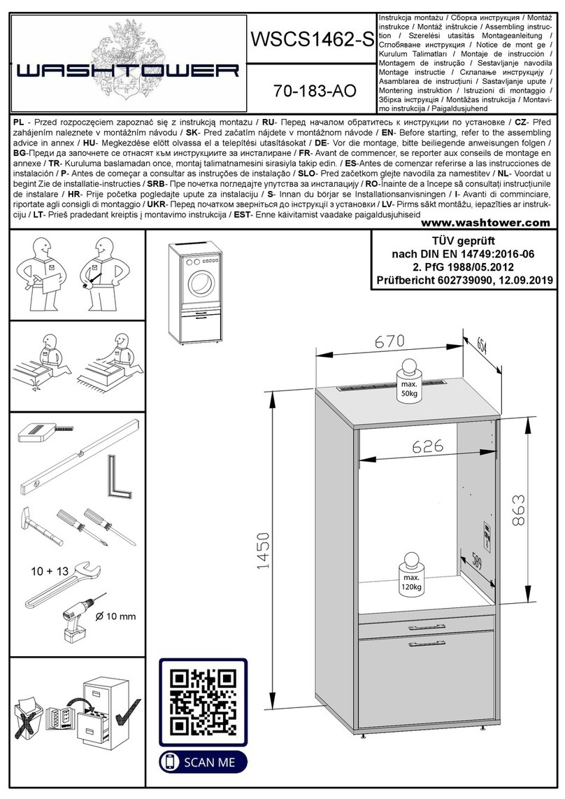 WASHTOWER WSCS1462-S Assembling Instruction WASHTOWER WSCS1462-S Assembling Instruction