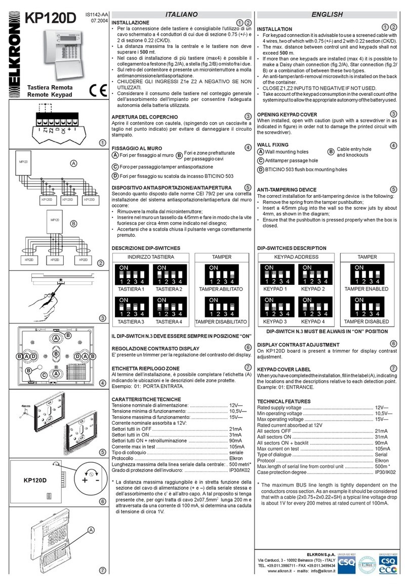 Elkron KP120D User manual