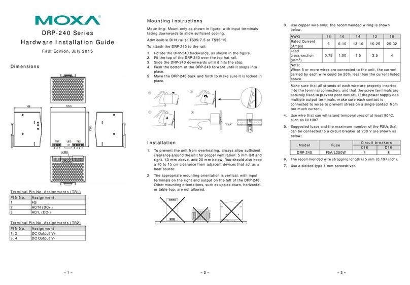 Moxa Technologies DRP-240 Series Hardware installation guide