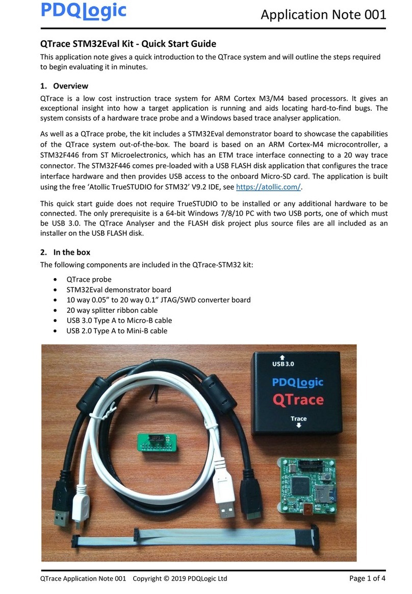 PDQLogic QTrace STM32Eval User manual