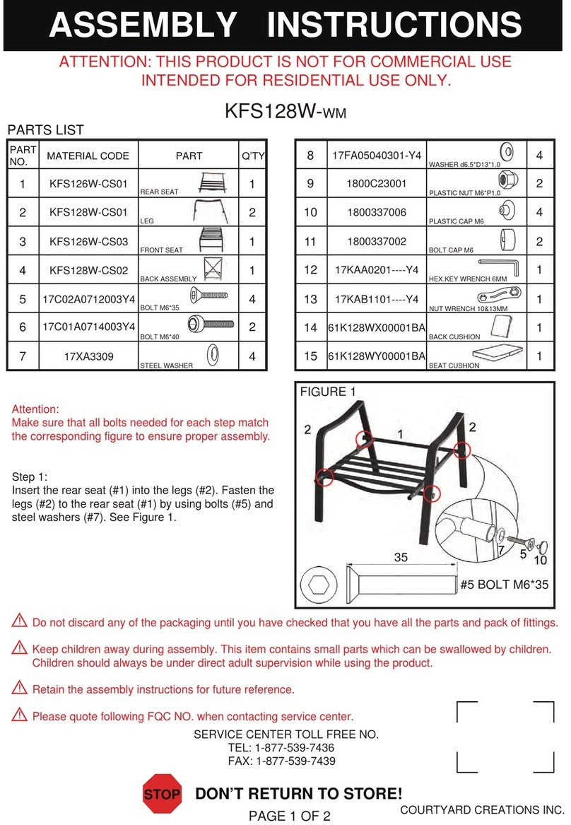 Courtyard Creations KFS128W-WM Assembly instructions