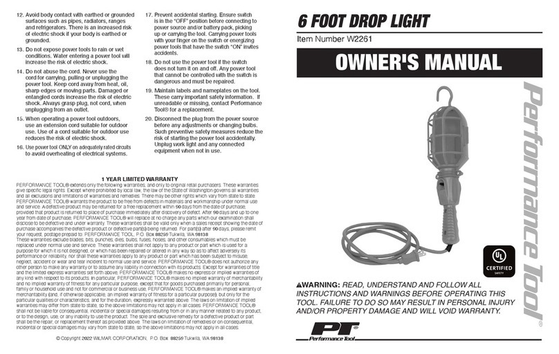 Performance Tool W2261 User manual