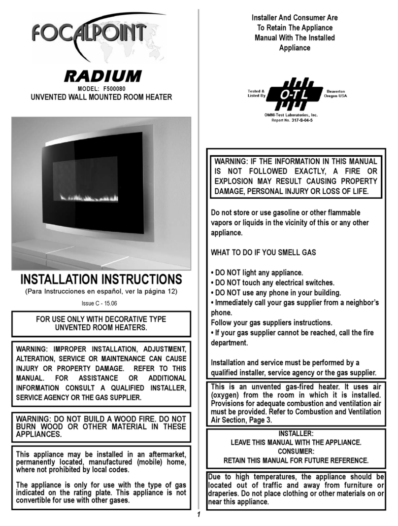 Focal Point RADIUM F500080 installation instructions