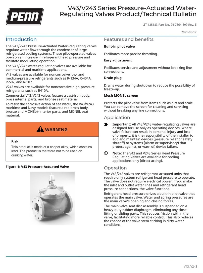 Penn V43 Series V243 Series Product/Technical Bulletin