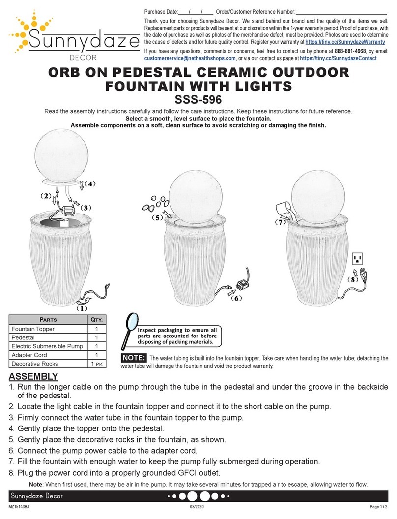 Sunnydaze Decor SSS-596 quick start guide