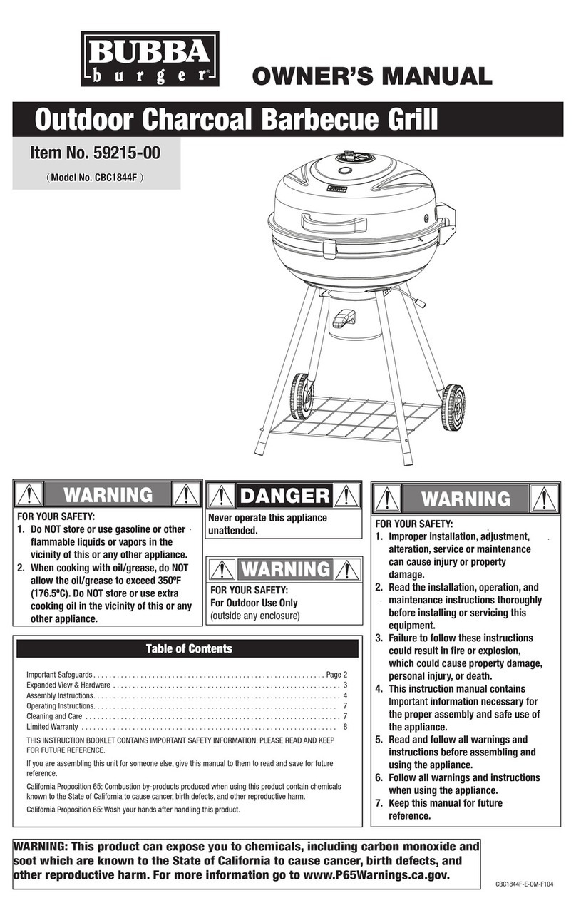 BUBBA burger CBC1844F owner's manual