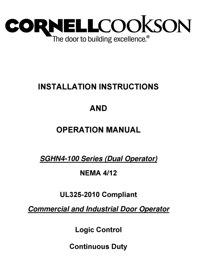 CornellCookson SGHN4-100 Series Installation instructions and operation manual
