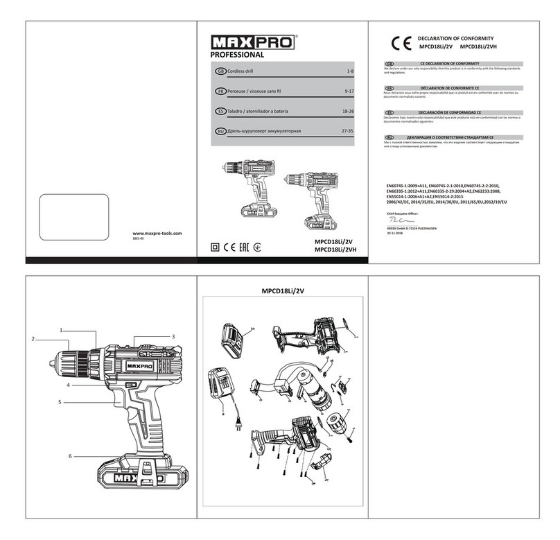 MaxPro PROFESSIONAL MPCD18Li/2V manual