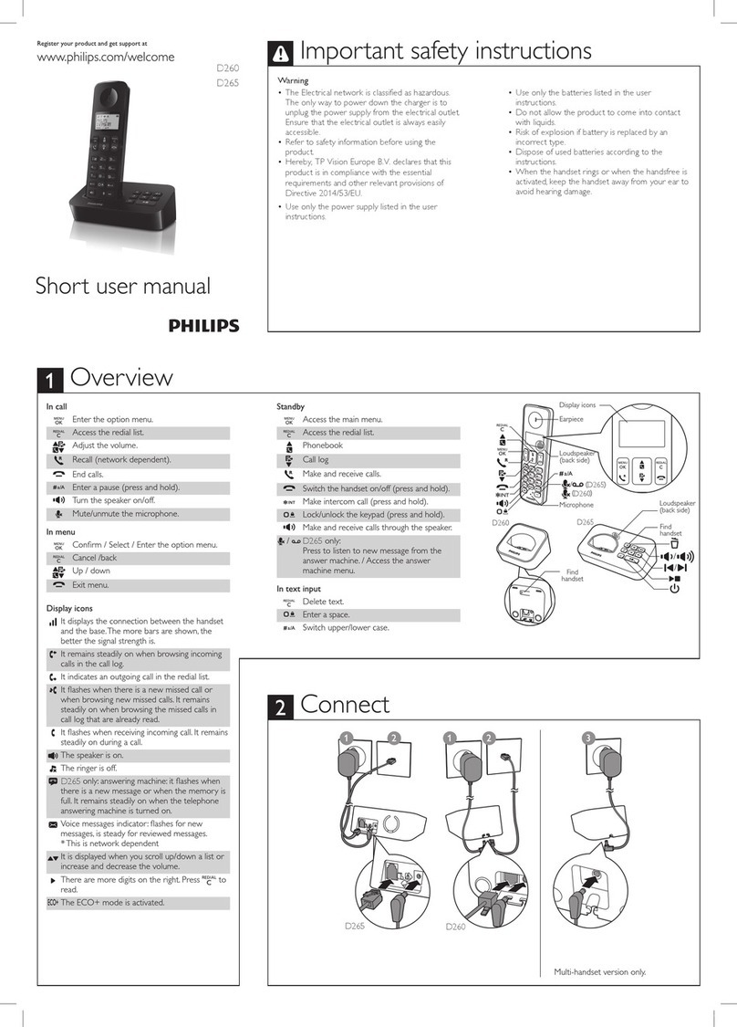 Philips D260 Product information sheet