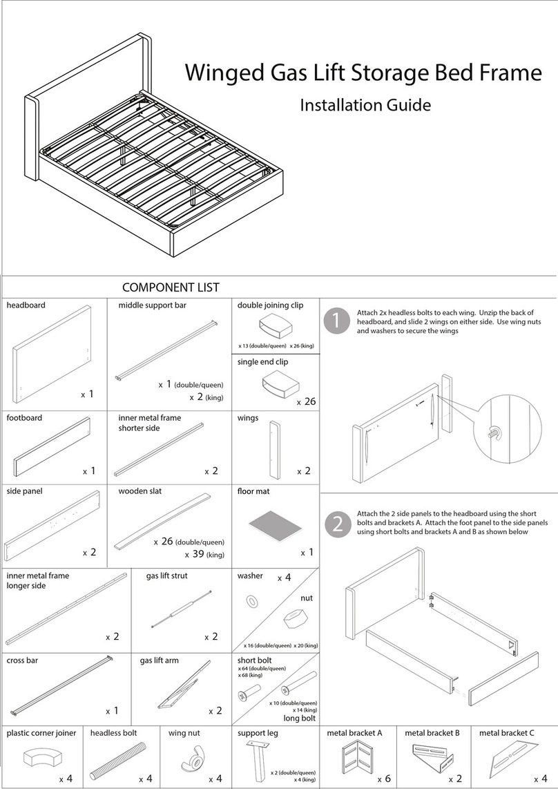Tommy Swiss Winged Gas Lift Storage Bed Frame User manual Tommy Swiss Winged Gas Lift Storage Bed Frame User manual