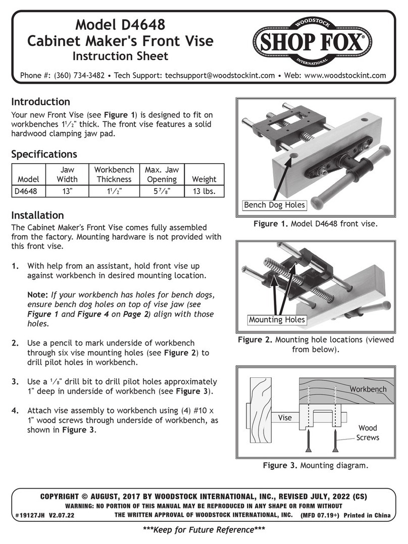 Woodstock Shop fox D4648 instruction sheet