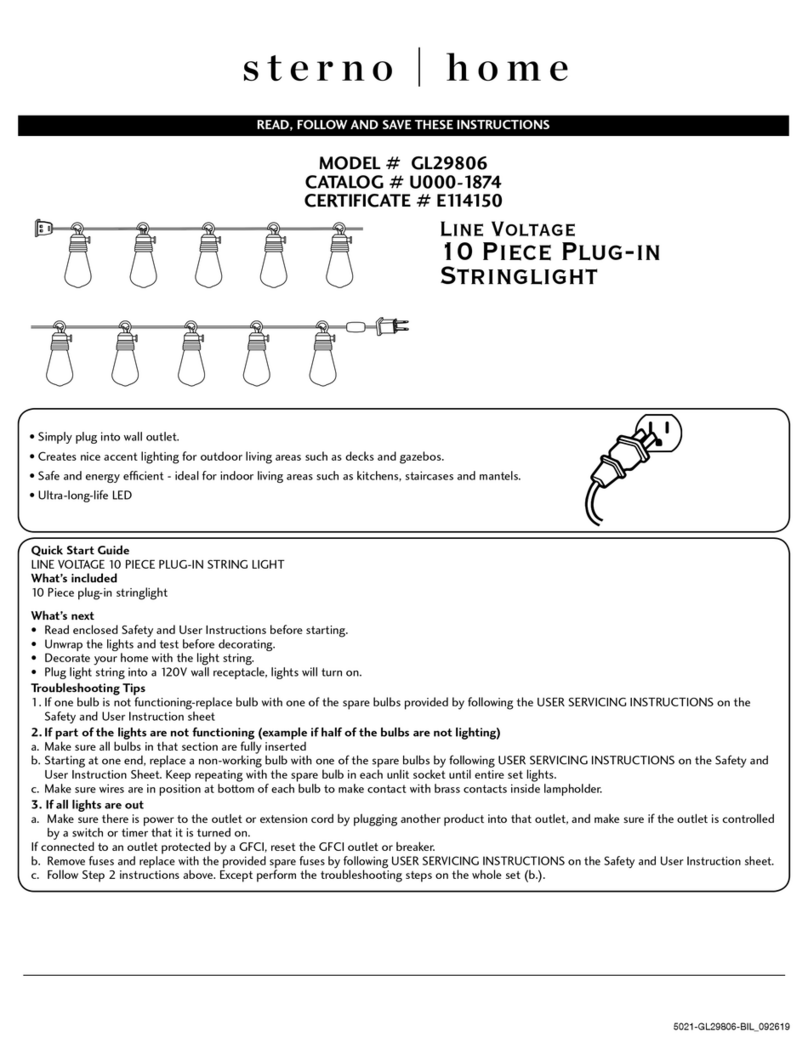 STERNO HOME GL29806 quick start guide