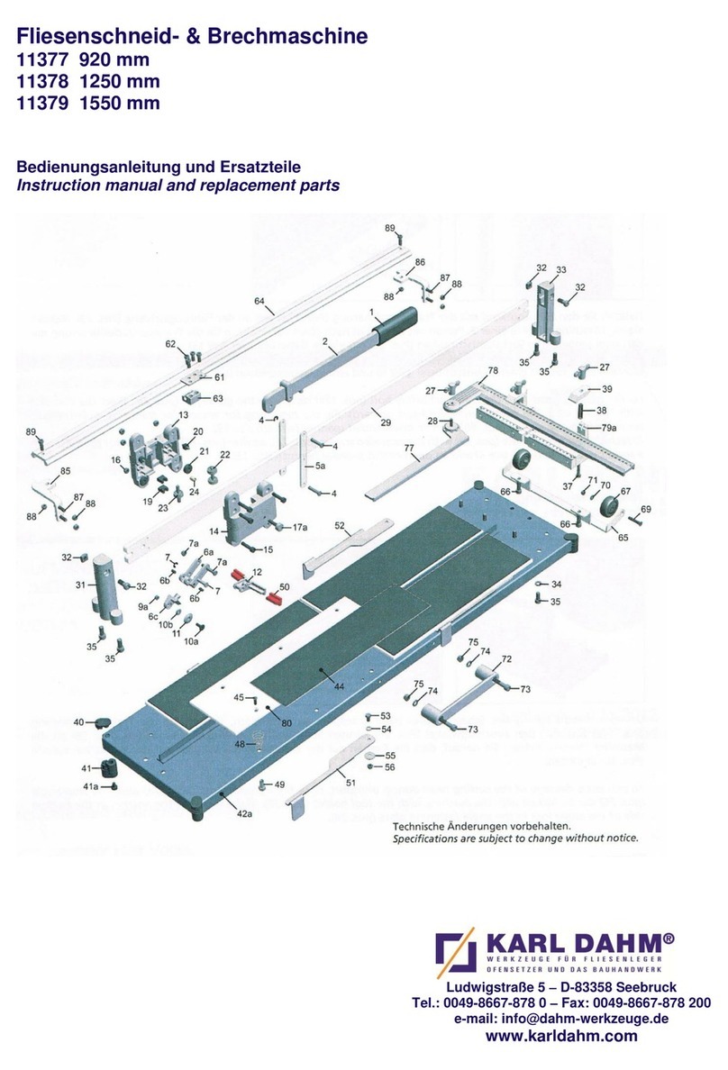 Karl Dahm 11377 Instruction Manual and Replacement Parts