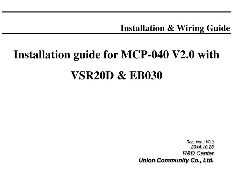 UNIONCOMMUNITY MCP-040 installation guide UNIONCOMMUNITY MCP-040 installation guide
