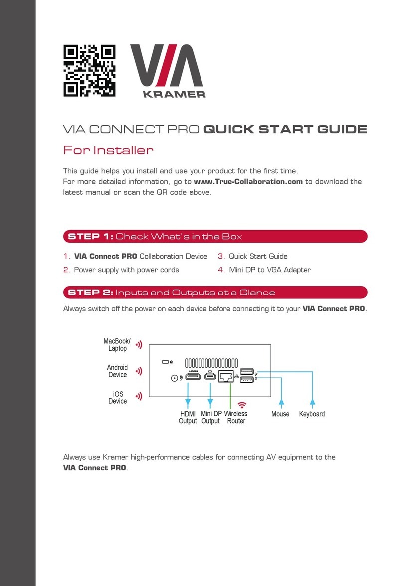 Kramer VIA CONNECT PRO quick start guide