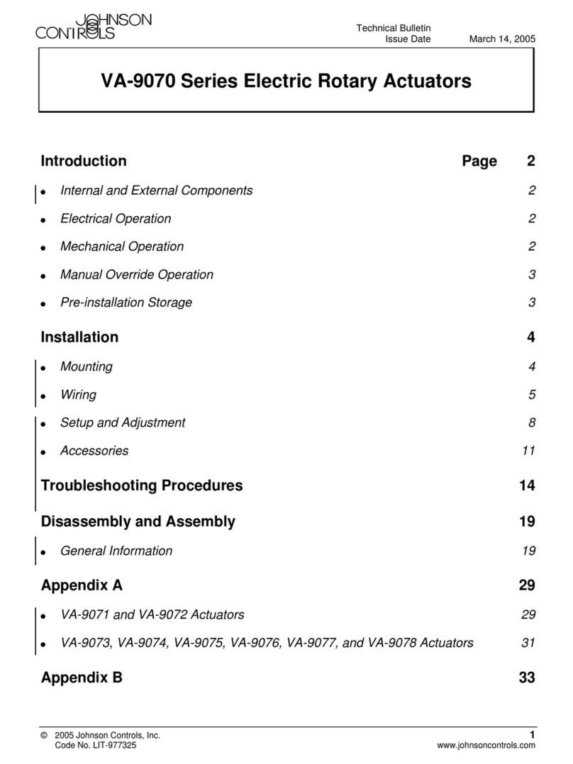 Johnson Controls VA-9070 Series User manual