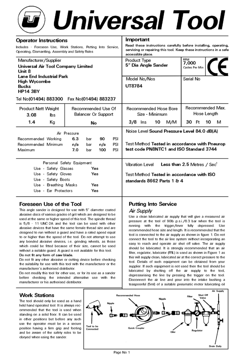 Universal Tool UT8784 Operator instructions