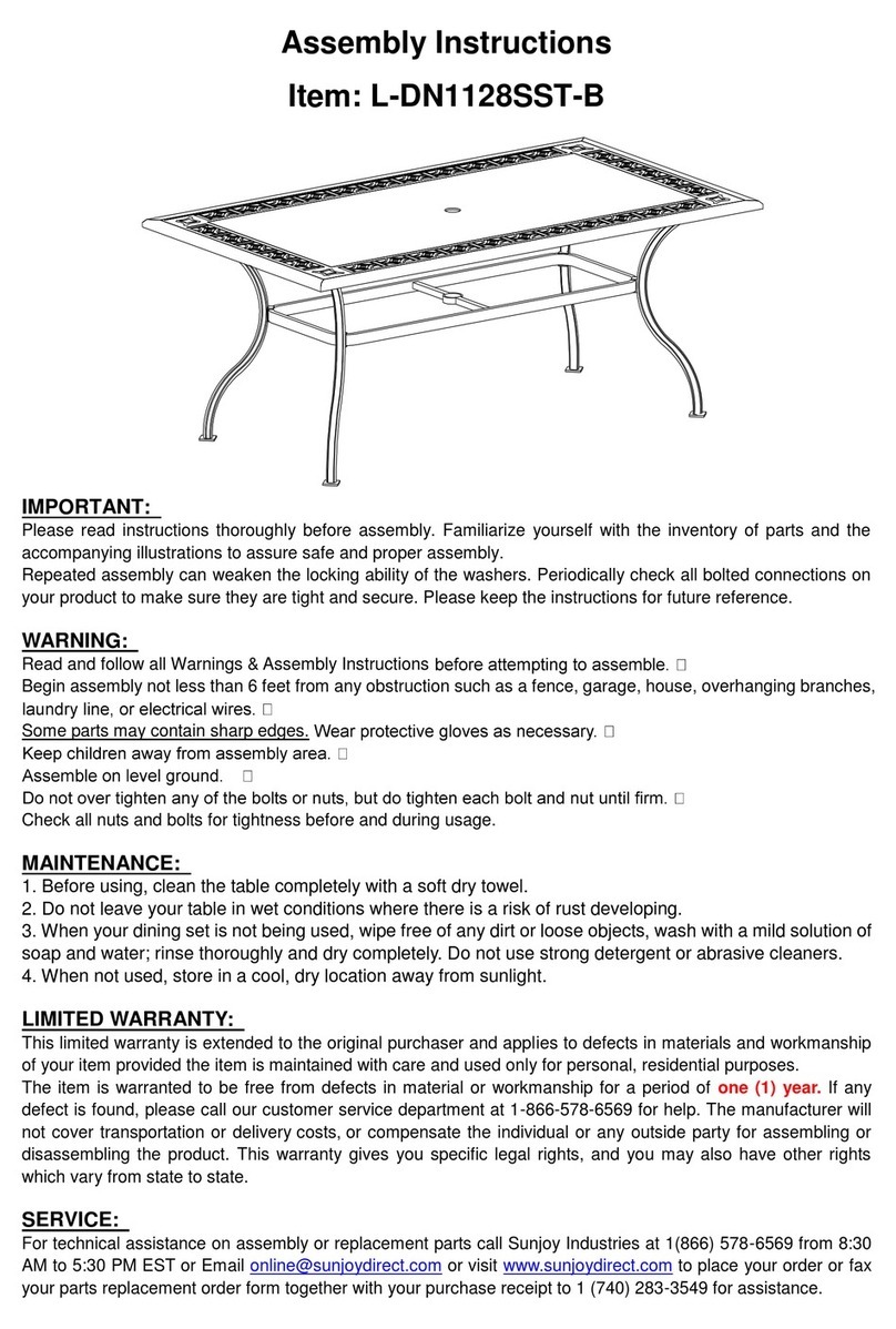 Sunjoy L-DN1128SST-B Assembly instructions Sunjoy L-DN1128SST-B Assembly instructions