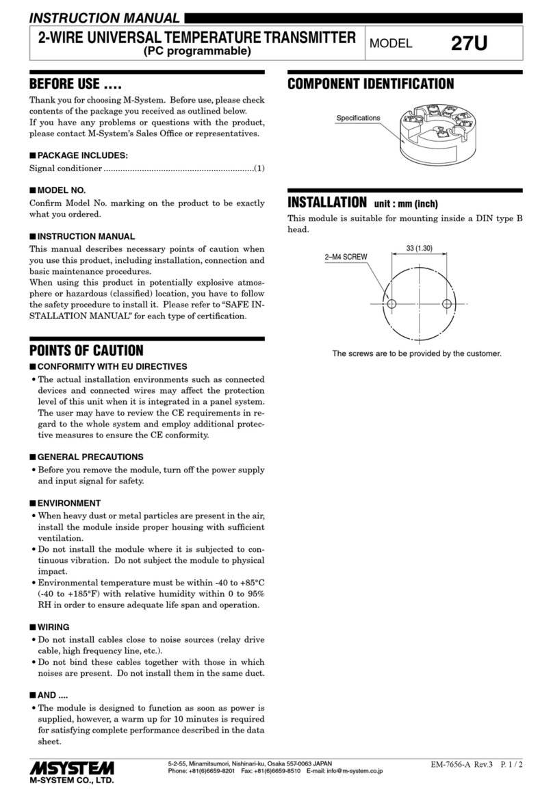 M-system 27U User manual M-system 27U User manual