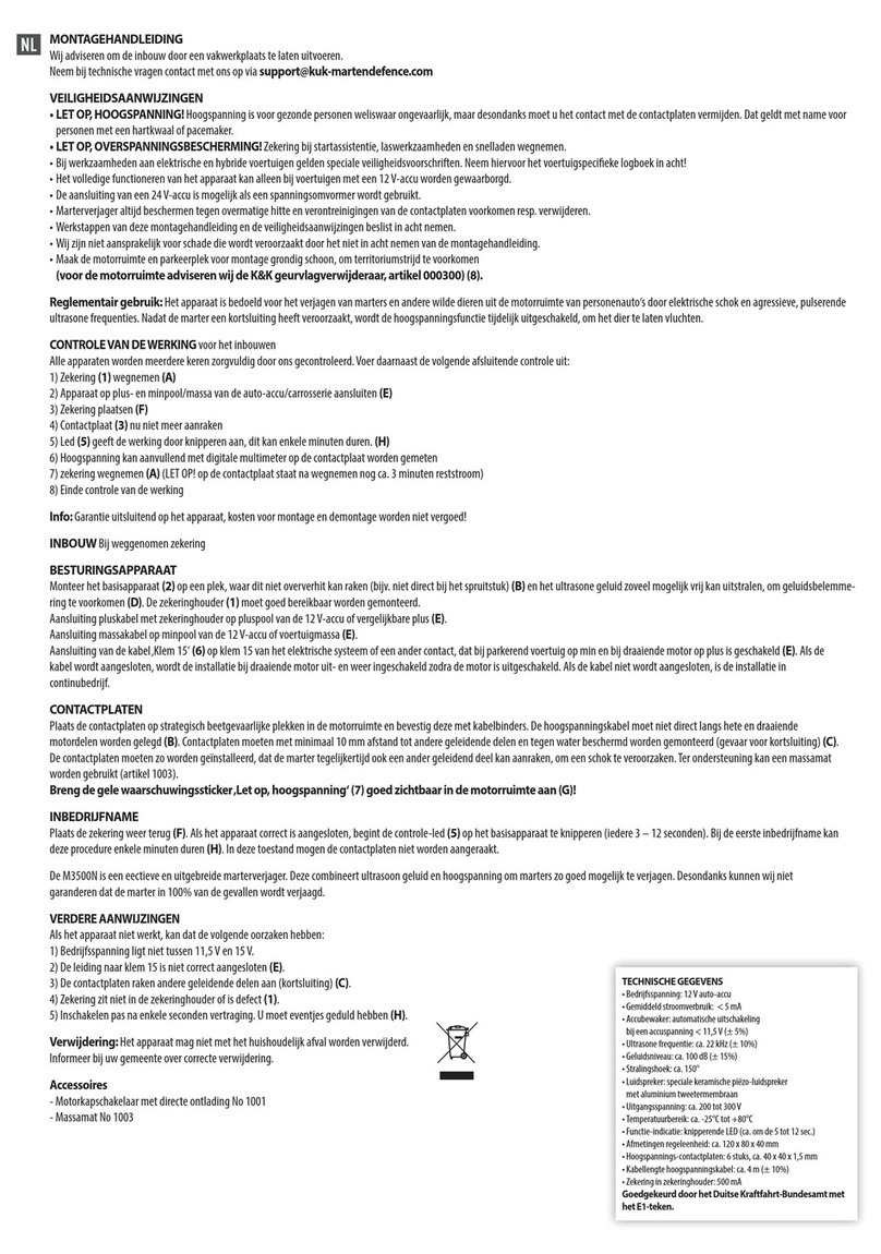K&K M3500N installation instructions K&K M3500N installation instructions