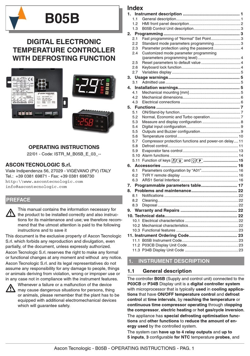 Ascon tecnologic B05B operating instructions