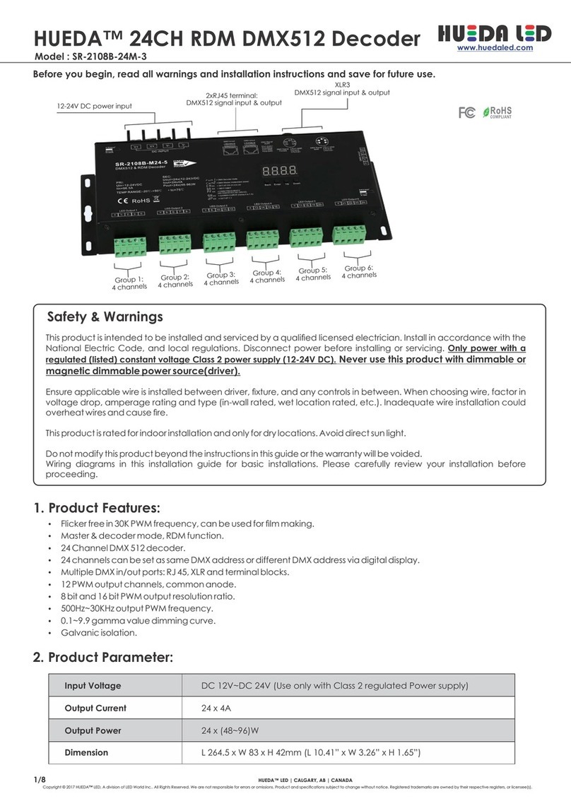 HUEDA LED SR-2108B-24M-3 installation instructions