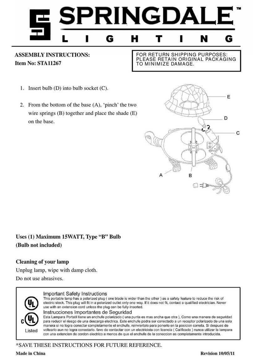 Springdale Lighting STA11267 Assembly instructions