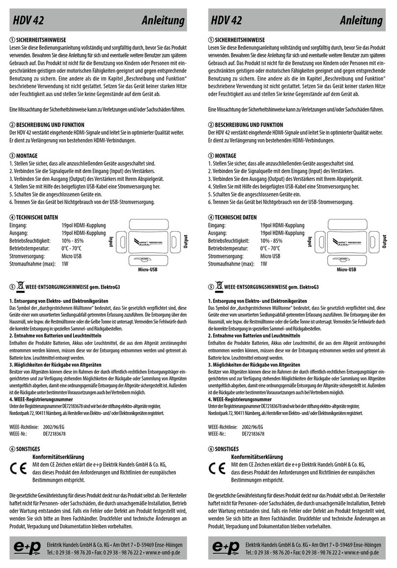 e+p HDV 42 instruction manual