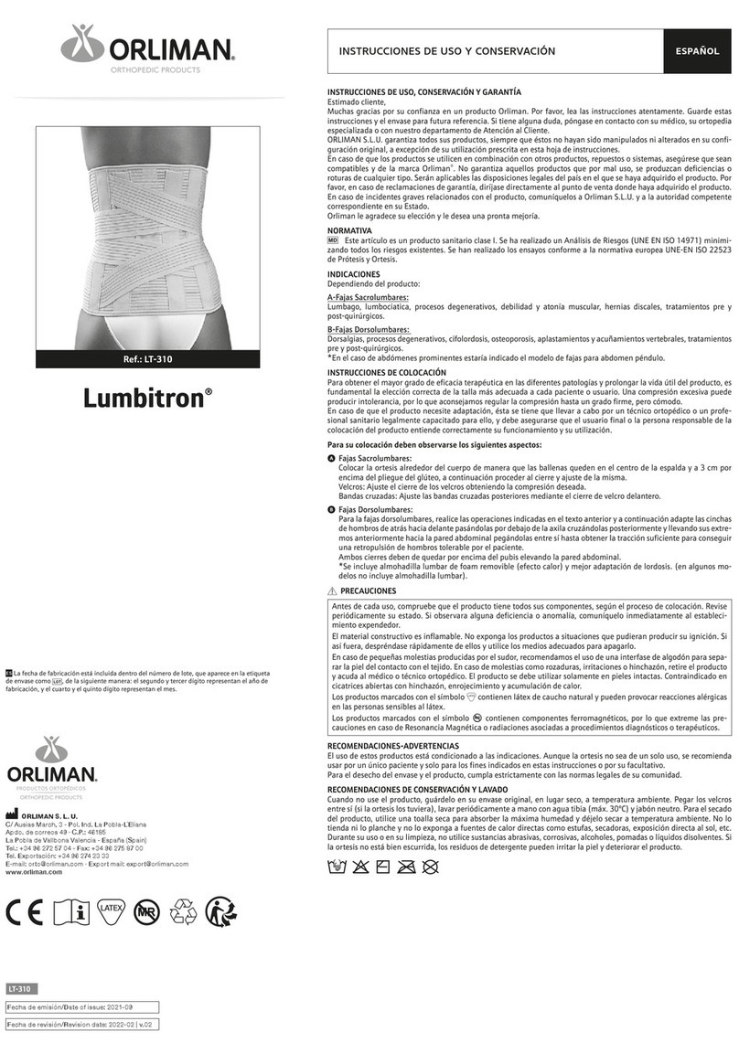 Orliman Lumbitron LT-310 Operation instructions