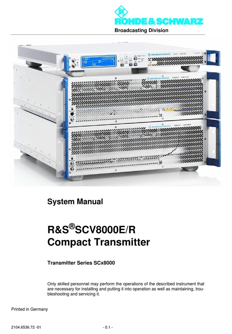Rohde & Schwarz SCV8000E/R System manual