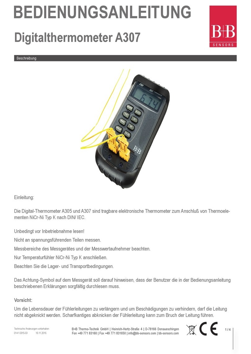 B+B Sensors A307 User manual